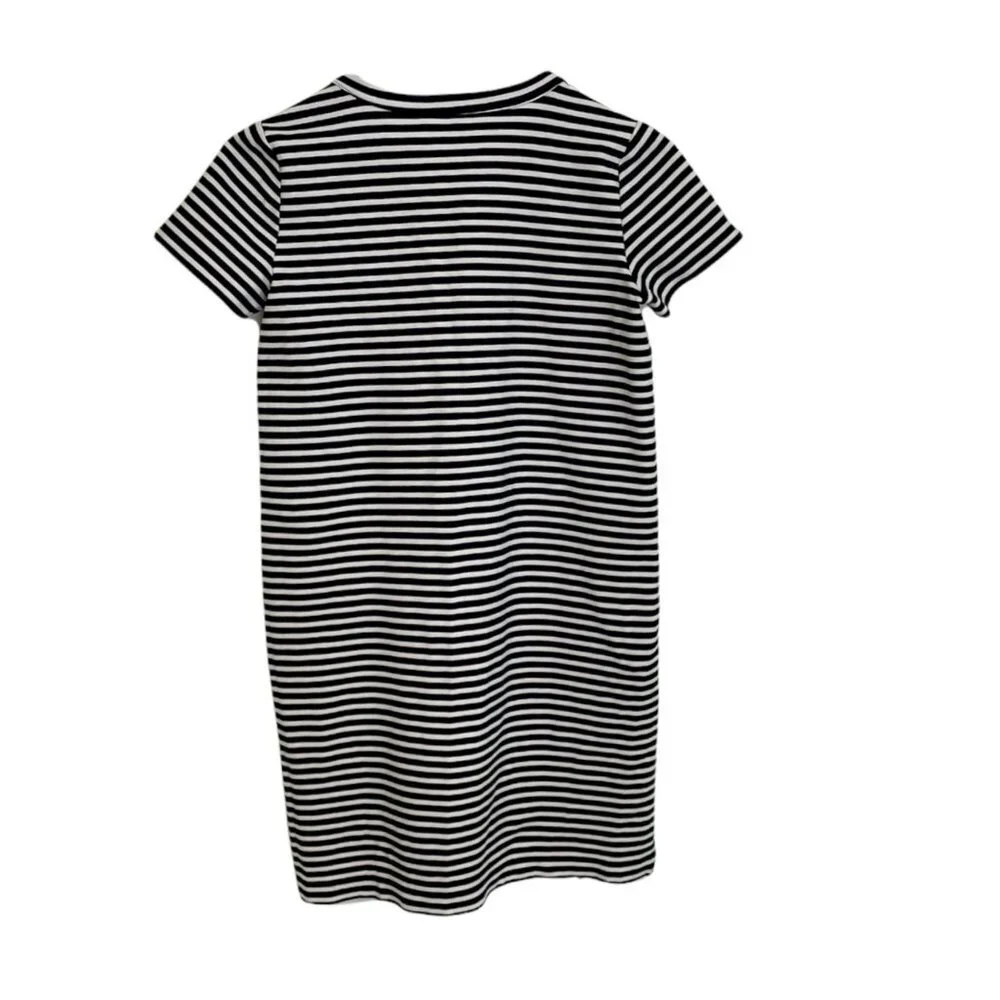J. Crew Size XXS Stripe Lace Up Shift Knit Dress Blue White - Picture 5 of 7